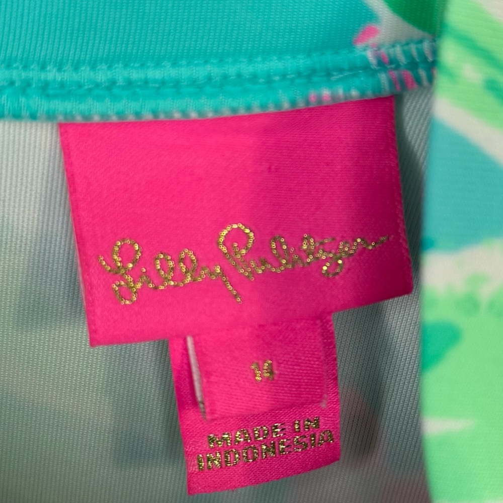 Lilly Pulitzer Girls Leesi Dress Aqua Al Fresco Isn’t She Lovely Size 14 - Picture 3 of 7